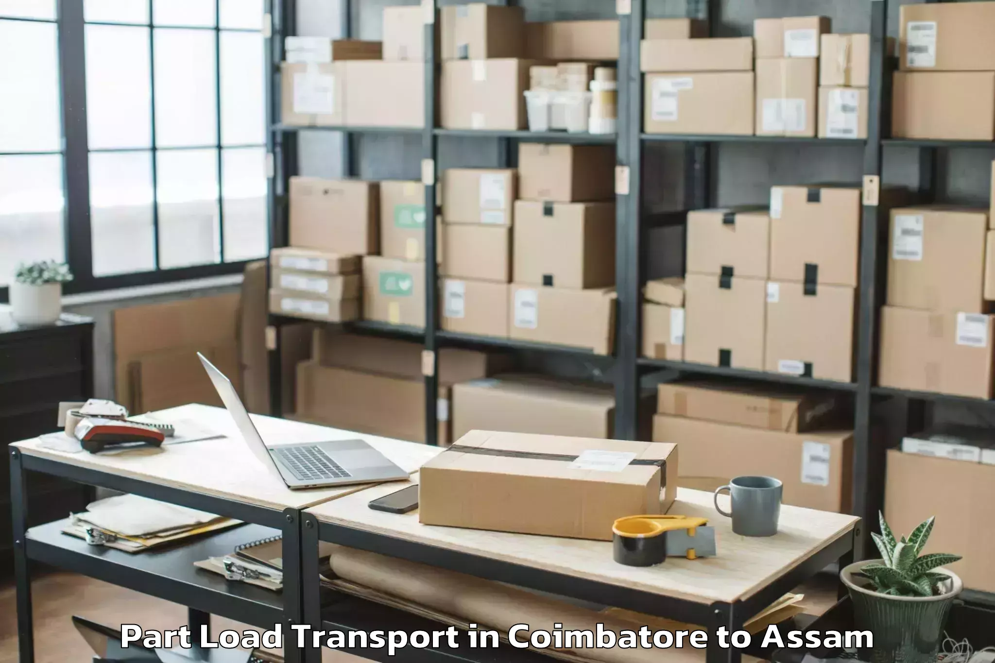 Top Coimbatore to Barpeta Road Part Load Transport Available